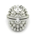 Floral Radiance Cocktail Ring in 925 Silver