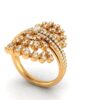 Regal Floral Spark Ring in 925 Silver
