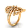 Regal Floral Spark Ring in 925 Silver