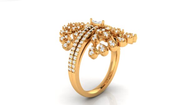 Regal Floral Spark Ring in 925 Silver