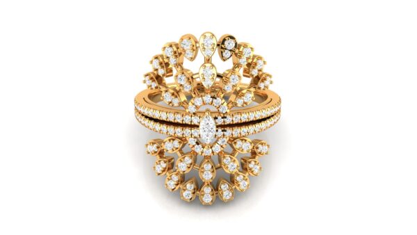 Floral Radiance Cocktail Ring in 925 Silver